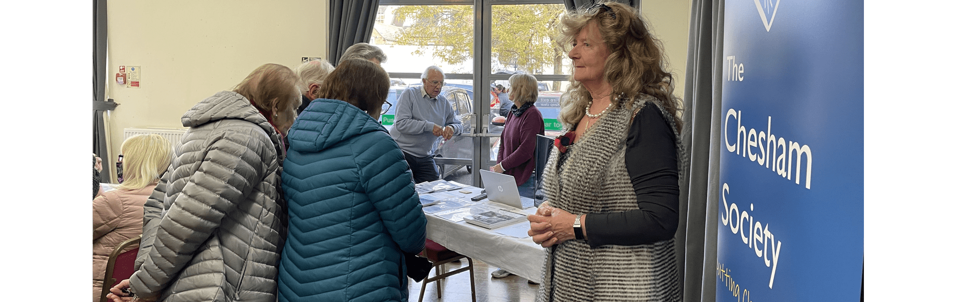 Chesham Society members talking to the public at an exhibition