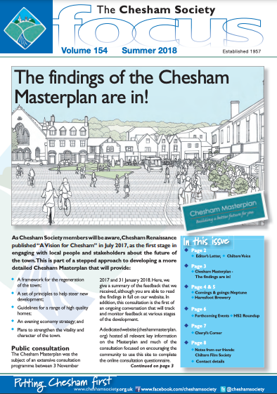 The Chesham Society Focus volume 154 with headline The findings of the Chesham Masterplan are in